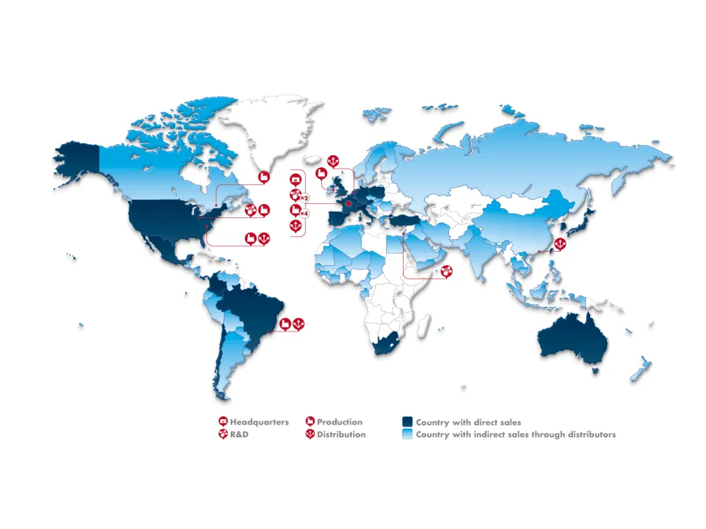 2,850 employees and a worldwide presence